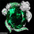 TRSH193 GWH Green Oval Flower Cathedral Ring - TRSH