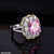 TRSH195 GWH Pink Square Layer Ring Adjustable - TRSH