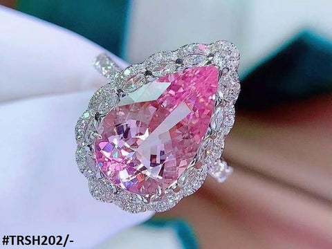 TRSH202 GWH Pink Pear Adjustable Ring - TRSH