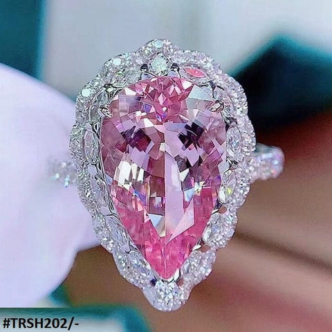 TRSH202 GWH Pink Pear Adjustable Ring - TRSH