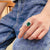TRSH247 CJD Greenish Square Step Butterfly Adjustable Ring