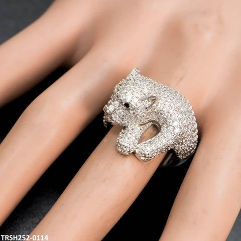 TRSH252 CJD Cheetah Cathedral Adjustable Ring - TRSH