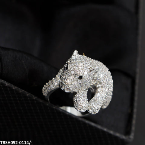 TRSH252 CJD Cheetah Cathedral Adjustable Ring - TRSH