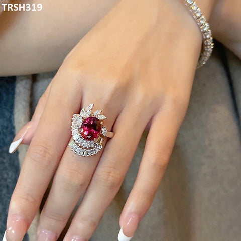 TRSH319 CJD Baguette/Tear Step Adjustable Ring - TRSH