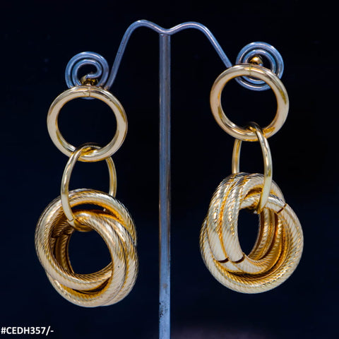 CEDH357 REP Round Chain Link Drop Earrings Pair - CEDH