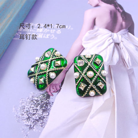 TETH292 SKM Sterling Rech Ear Tops Pair - CETH