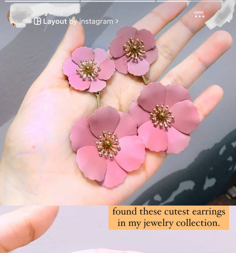 CEDH122 LQP Dabble Flower Drop Earrings Pair - CEDH